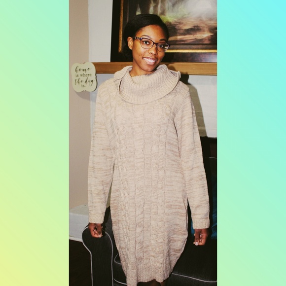 XL COWL NECK SWEATER DRESS - Picture 2 of 6